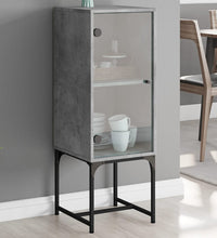 Beistellschrank mit Glastür Betongrau 35x37x100 cm