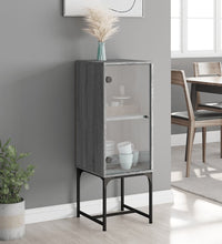 Beistellschrank mit Glastür Grau Sonoma 35x37x100 cm