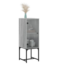 Beistellschrank mit Glastür Grau Sonoma 35x37x100 cm