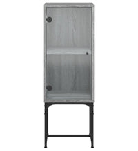 Beistellschrank mit Glastür Grau Sonoma 35x37x100 cm
