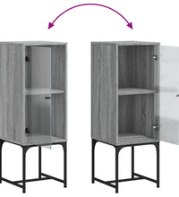 Beistellschrank mit Glastür Grau Sonoma 35x37x100 cm
