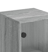 Beistellschrank mit Glastür Grau Sonoma 35x37x100 cm