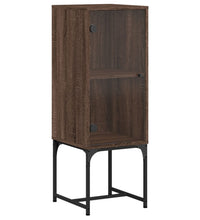 Beistellschrank mit Glastür Braun Eichen-Optik 35x37x100 cm