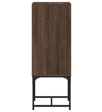 Beistellschrank mit Glastür Braun Eichen-Optik 35x37x100 cm