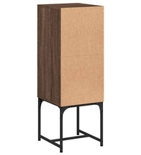 Beistellschrank mit Glastür Braun Eichen-Optik 35x37x100 cm