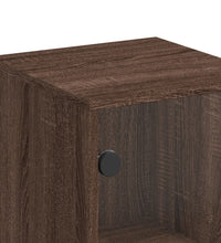 Beistellschrank mit Glastür Braun Eichen-Optik 35x37x100 cm