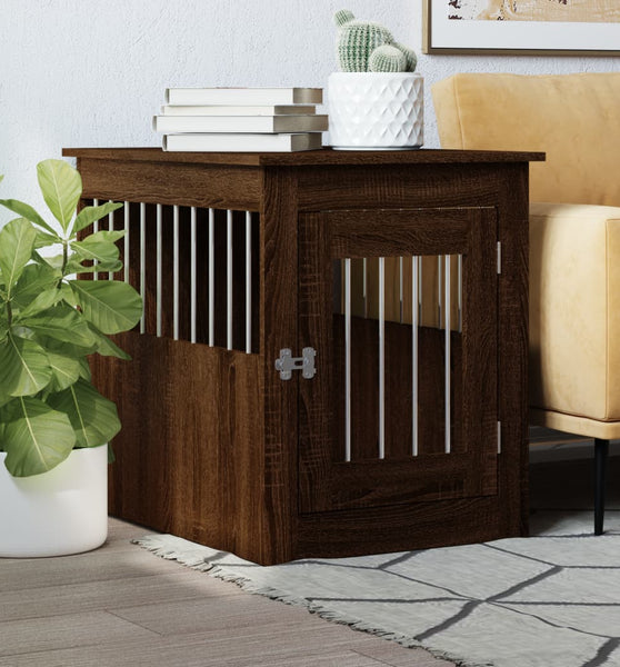 Hundekäfig im Möbelstil Braun Eichen-Optik 55x75x65 cm