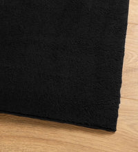 Teppich HUARTE Kurzflor Weich und Waschbar Schwarz 60x110 cm