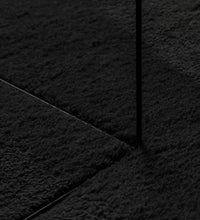 Teppich HUARTE Kurzflor Weich und Waschbar Schwarz 160x160 cm