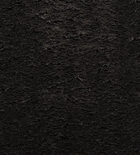 Teppich HUARTE Kurzflor Weich und Waschbar Schwarz 160x160 cm