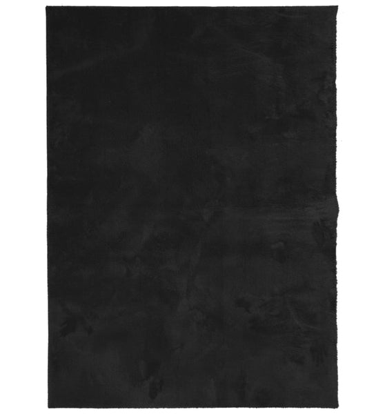 Teppich HUARTE Kurzflor Weich und Waschbar Schwarz 160x230 cm