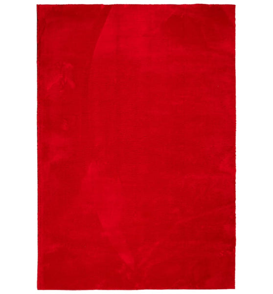Teppich HUARTE Kurzflor Weich und Waschbar Rot 140x200 cm