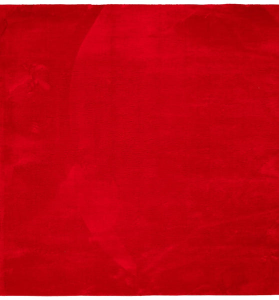 Teppich HUARTE Kurzflor Weich und Waschbar Rot 240x240 cm