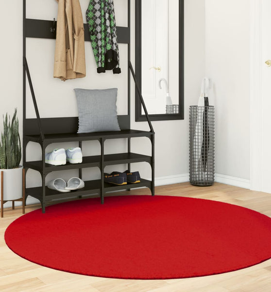 Teppich HUARTE Kurzflor Weich und Waschbar Rot Ø 160 cm