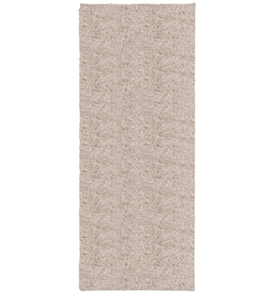 Shaggy-Teppich PAMPLONA Hochflor Modern Beige 80x200 cm