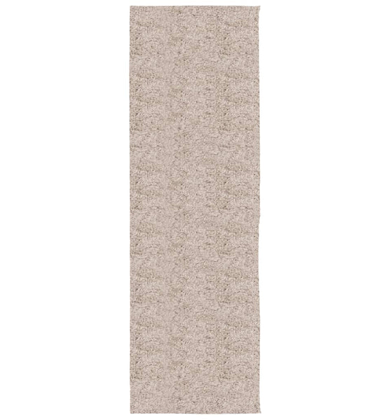 Shaggy-Teppich PAMPLONA Hochflor Modern Beige 80x250 cm