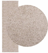 Shaggy-Teppich PAMPLONA Hochflor Modern Beige 80x250 cm