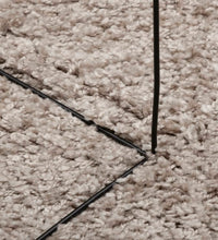 Shaggy-Teppich PAMPLONA Hochflor Modern Beige 80x250 cm