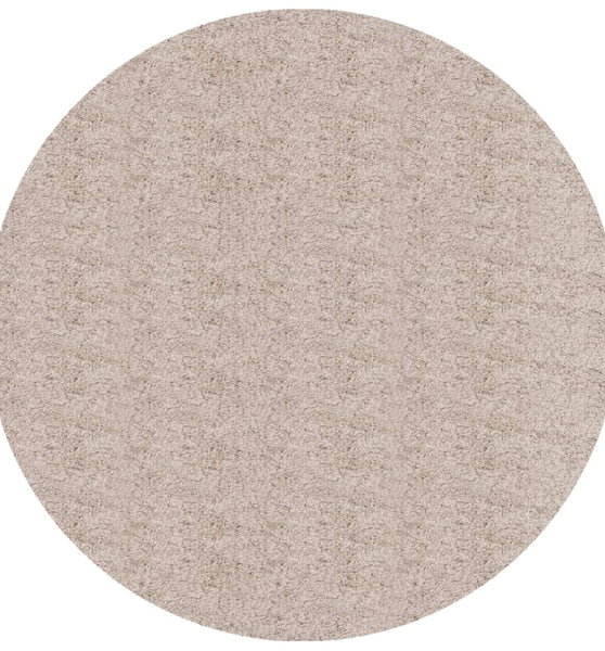 Shaggy-Teppich PAMPLONA Hochflor Modern Beige Ø 80 cm