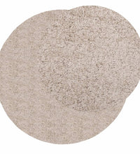 Shaggy-Teppich PAMPLONA Hochflor Modern Beige Ø 80 cm