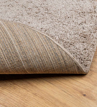 Shaggy-Teppich PAMPLONA Hochflor Modern Beige Ø 80 cm