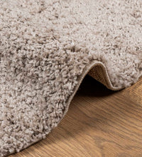 Shaggy-Teppich PAMPLONA Hochflor Modern Beige Ø 80 cm