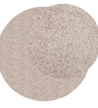 Shaggy-Teppich PAMPLONA Hochflor Modern Beige Ø 100 cm