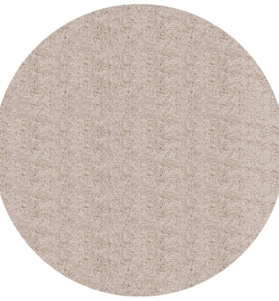 Shaggy-Teppich PAMPLONA Hochflor Modern Beige Ø 120 cm