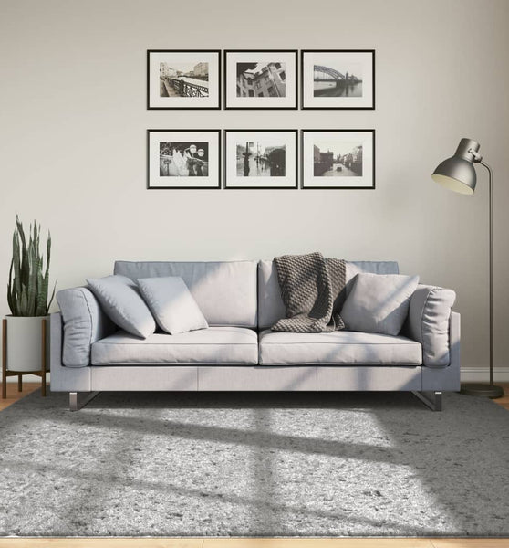 Shaggy-Teppich PAMPLONA Hochflor Modern Grau 200x200 cm