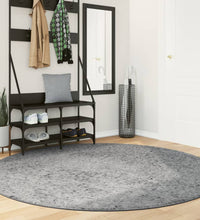 Shaggy-Teppich PAMPLONA Hochflor Modern Grau Ø 200 cm