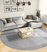 Shaggy-Teppich PAMPLONA Hochflor Modern Grau Ø 280 cm