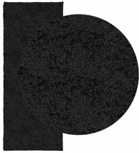 Shaggy-Teppich PAMPLONA Hochflor Modern Schwarz 80x200 cm