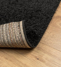 Shaggy-Teppich PAMPLONA Hochflor Modern Schwarz 80x200 cm