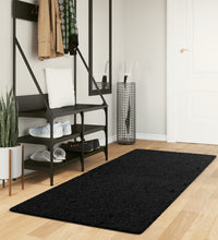 Shaggy-Teppich PAMPLONA Hochflor Modern Schwarz 80x200 cm