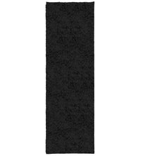 Shaggy-Teppich PAMPLONA Hochflor Modern Schwarz 80x250 cm