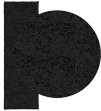 Shaggy-Teppich PAMPLONA Hochflor Modern Schwarz 80x250 cm