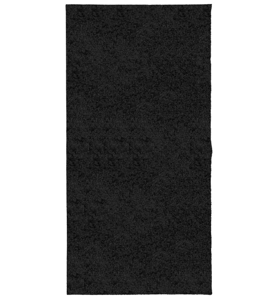 Shaggy-Teppich PAMPLONA Hochflor Modern Schwarz 100x200 cm