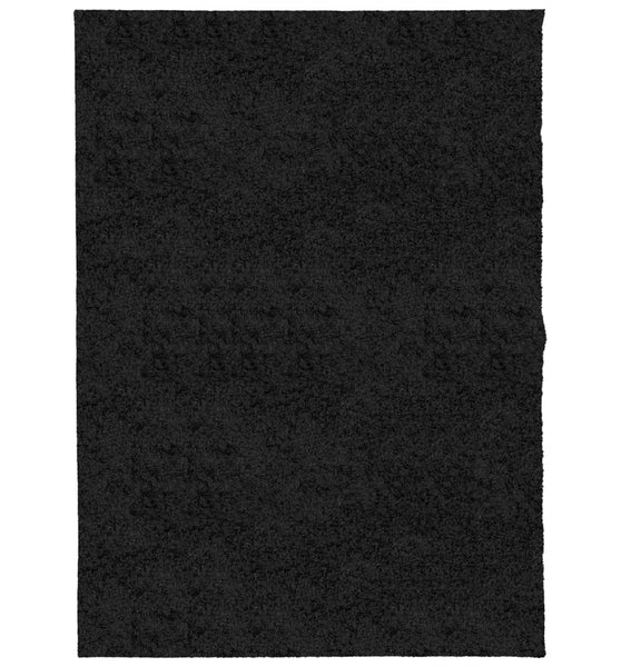 Shaggy-Teppich PAMPLONA Hochflor Modern Schwarz 140x200 cm