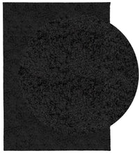 Shaggy-Teppich PAMPLONA Hochflor Modern Schwarz 140x200 cm