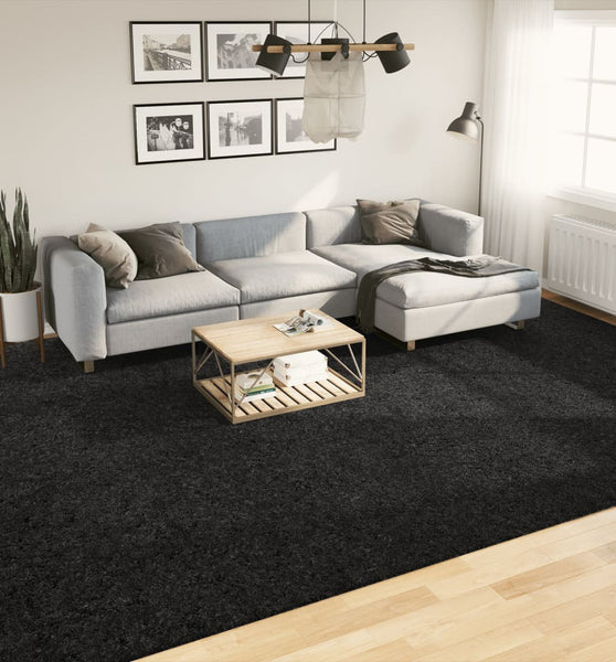 Shaggy-Teppich PAMPLONA Hochflor Modern Schwarz 300x400 cm