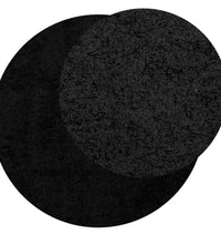 Shaggy-Teppich PAMPLONA Hochflor Modern Schwarz Ø 100 cm