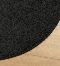 Shaggy-Teppich PAMPLONA Hochflor Modern Schwarz Ø 100 cm