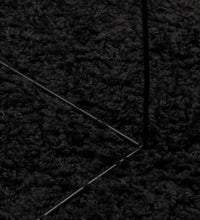 Shaggy-Teppich PAMPLONA Hochflor Modern Schwarz Ø 120 cm