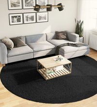 Shaggy-Teppich PAMPLONA Hochflor Modern Schwarz Ø 280 cm