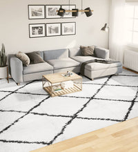 Shaggy-Teppich PAMPLONA Hochflor Modern Creme Schwarz 300x400cm