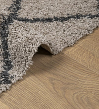 Shaggy-Teppich Hochflor Modern Beige Anthrazit 200x280 cm