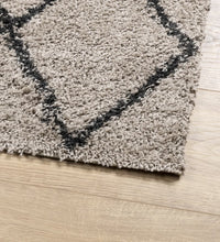 Shaggy-Teppich Hochflor Modern Beige Anthrazit 240x340 cm