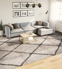 Shaggy-Teppich Hochflor Modern Beige Anthrazit 300x400 cm