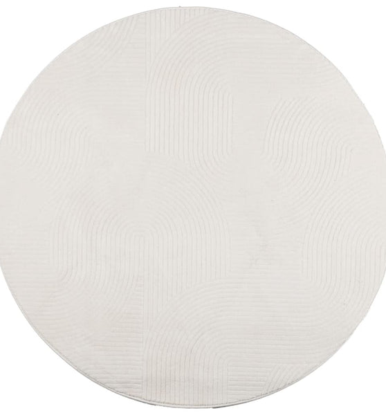 Teppich IZA Kurzflor Skandinavischer Look Creme Ø 120 cm