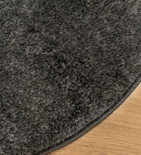 Teppich ISTAN Hochflor Glänzend Anthrazit Ø 80 cm